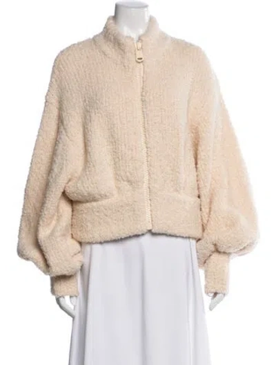 Pre-owned Zimmermann Wool Faux Fur Jacket In Neutral