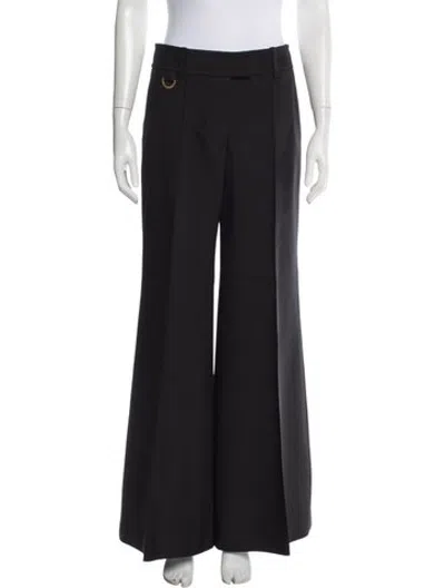 Pre-owned Zimmermann Wool Flared Pants In Black