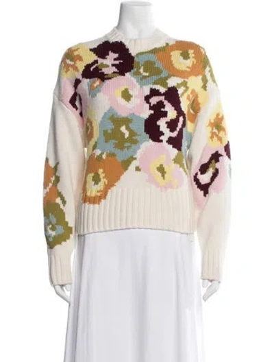 Pre-owned Zimmermann Wool Floral Print Sweater W/ Tags In Yellow