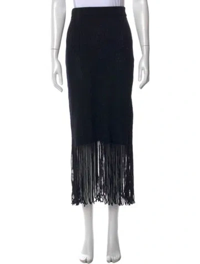 Pre-owned Zimmermann Wool Long Skirt In Black