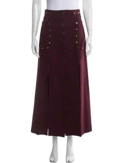 Pre-owned Zimmermann Wool Long Skirt In Burgundy
