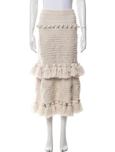 Pre-owned Zimmermann Wool Long Skirt In Neutral