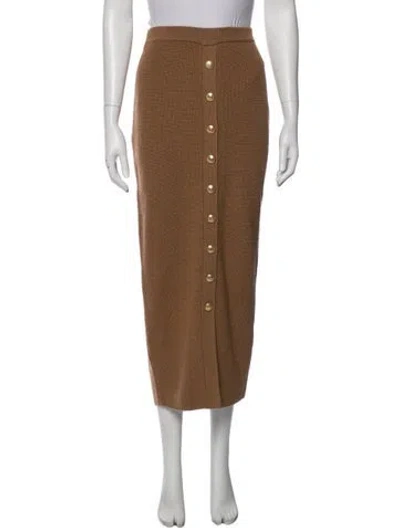 Pre-owned Zimmermann Wool Midi Length Skirt In Brown