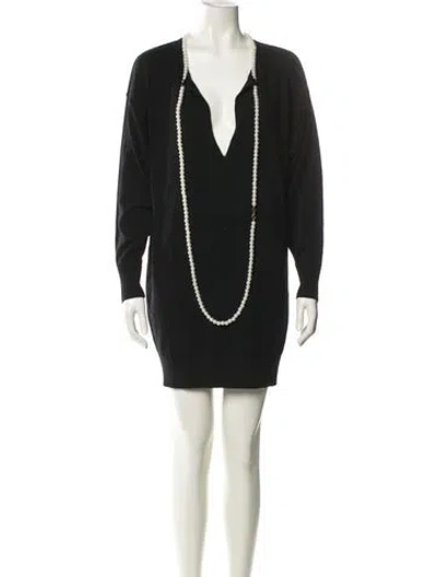 Pre-owned Zimmermann Wool Mini Dress In Black