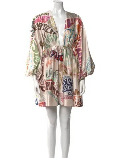 Pre-owned Zimmermann Wool Mini Dress In Neutral