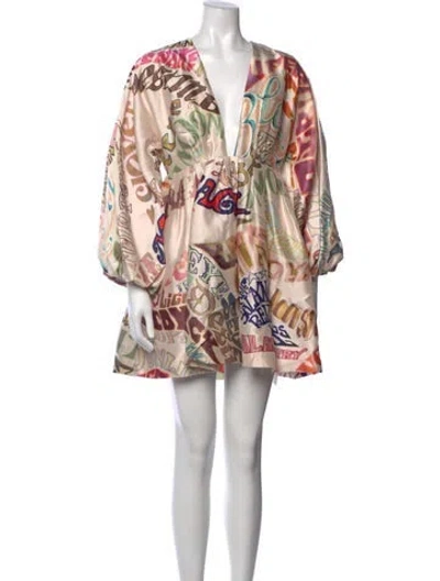 Pre-owned Zimmermann Wool Mini Dress In Neutrals