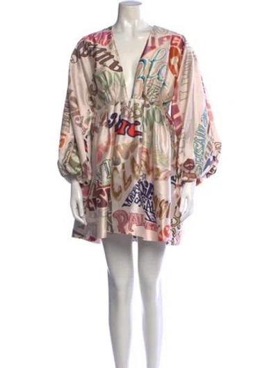 Pre-owned Zimmermann Wool Mini Dress In Neutrals