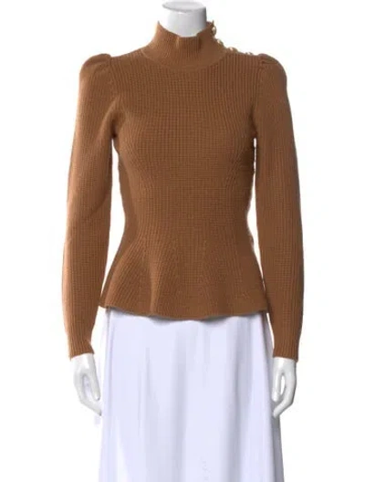 Pre-owned Zimmermann Wool Mock Neck Sweater In Neutral