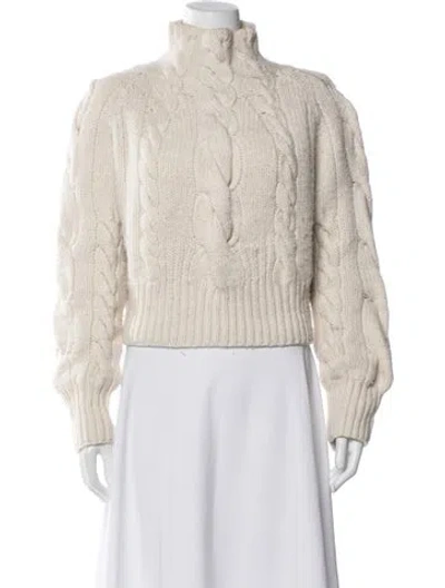 Pre-owned Zimmermann Wool Mock Neck Sweater In Neutral
