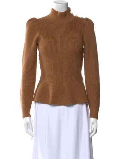 Pre-owned Zimmermann Wool Mock Neck Sweater In Neutral