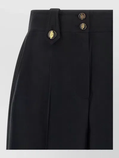 Zimmermann Wool Silk High-rise Cropped Wide-leg Trousers In Black