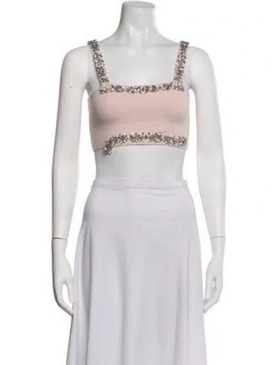 Pre-owned Zimmermann Wool Square Neckline Crop Top In Pink