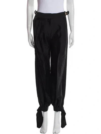 Pre-owned Zimmermann Wool Straight Leg Pants In Black