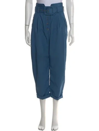 Pre-owned Zimmermann Wool Straight Leg Pants In Blue
