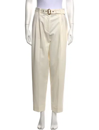 Pre-owned Zimmermann Wool Straight Leg Pants In Neutrals