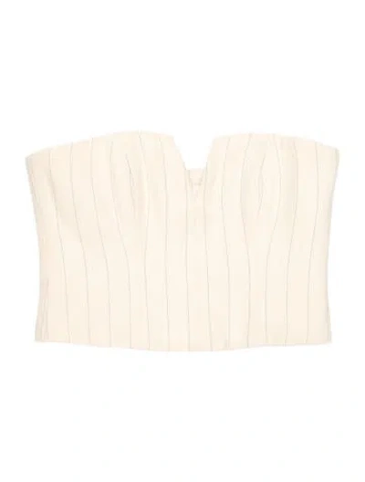 Pre-owned Zimmermann Wool Strapless Crop Top In Neutral
