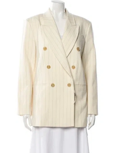 Pre-owned Zimmermann Wool Striped Blazer W/ Tags In Neutral