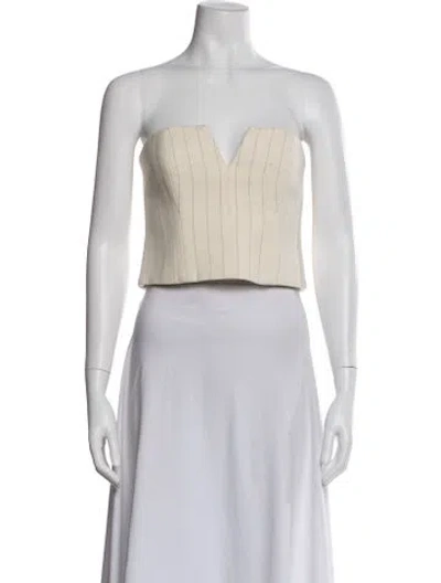 Pre-owned Zimmermann Wool Striped Crop Top In Neutral