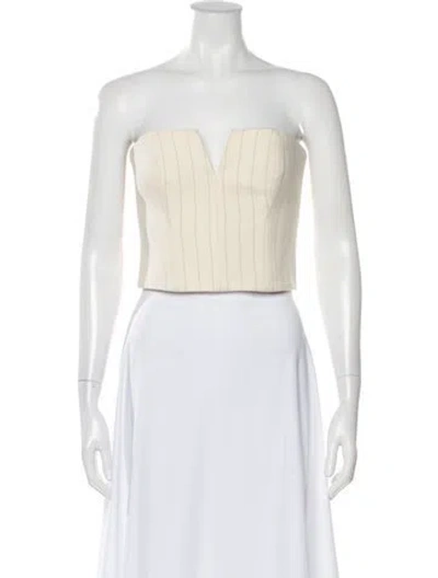 Pre-owned Zimmermann Wool Striped Crop Top In Neutral