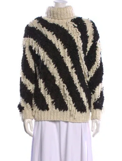 Pre-owned Zimmermann Wool Striped Sweater In Black