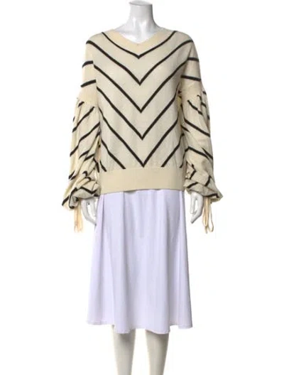Pre-owned Zimmermann Wool Striped Sweater In Neutrals