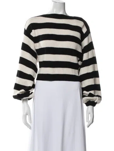 Pre-owned Zimmermann Wool Striped Sweater In White