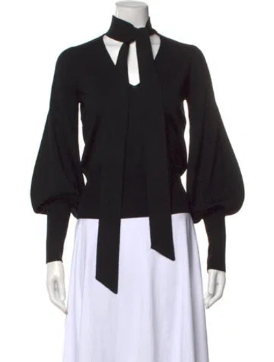 Pre-owned Zimmermann Wool Tie Neck Sweater W/ Tags In Black