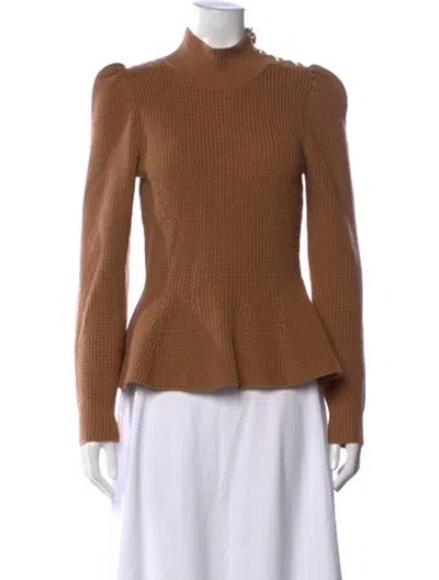 Pre-owned Zimmermann Wool Turtleneck Sweater In Brown