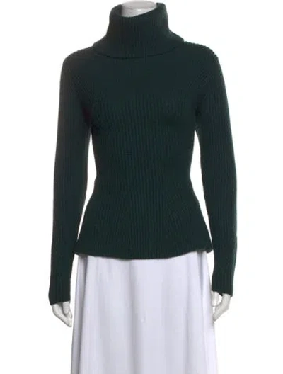 Pre-owned Zimmermann Wool Turtleneck Sweater In Green