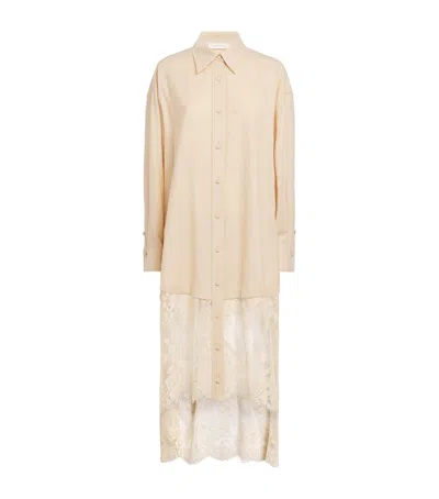 Zimmermann Wool Valiant Lace Shirt In Neutral