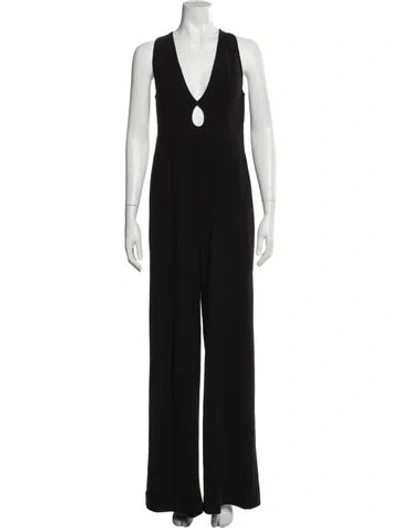 Pre-owned Zimmermann Wool V-neck Jumpsuit In Black