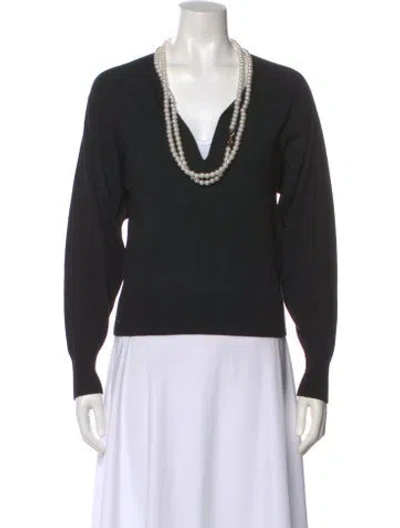 Pre-owned Zimmermann Wool V-neck Sweater In Black