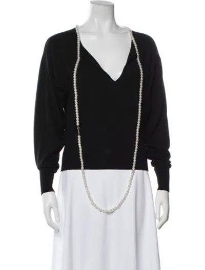 Pre-owned Zimmermann Wool V-neck Sweater In Black