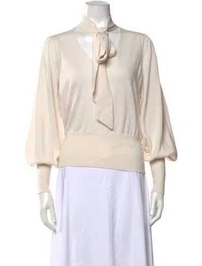 Pre-owned Zimmermann Wool V-neck Sweater W/ Tags In Neutrals