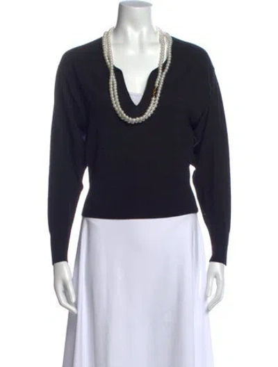Pre-owned Zimmermann Wool V-neck Top In Black