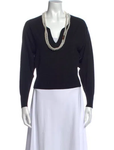 Pre-owned Zimmermann Wool V-neck Top In Black