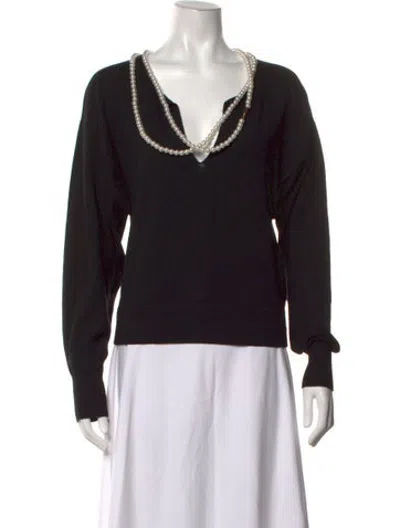Pre-owned Zimmermann Wool V-neck Top In Black