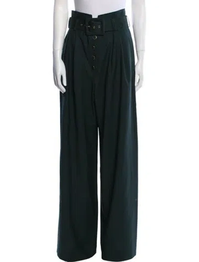 Pre-owned Zimmermann Wool Wide Leg Pants In Green