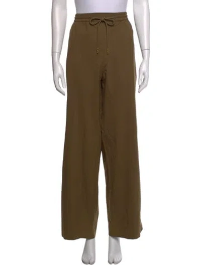 Pre-owned Zimmermann Wool Wide Leg Pants In Green