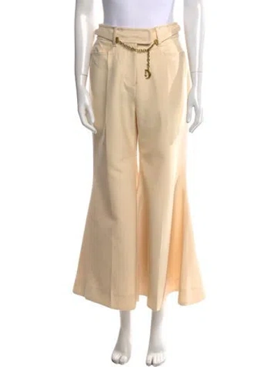 Pre-owned Zimmermann Wool Wide Leg Pants In Neutral