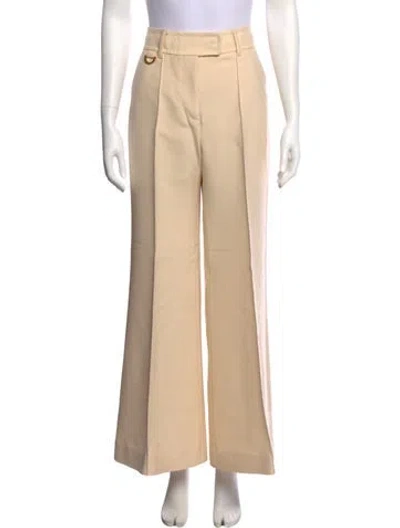 Pre-owned Zimmermann Wool Wide Leg Pants In Neutral