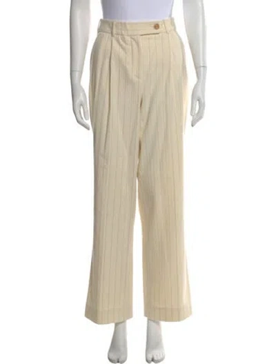 Pre-owned Zimmermann Wool Wide Leg Pants In Neutral