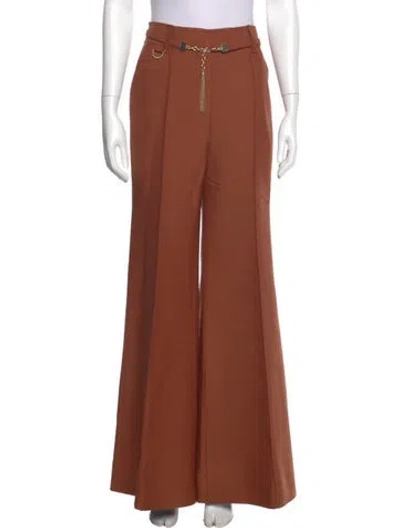 Pre-owned Zimmermann Wool Wide Leg Pants In Orange