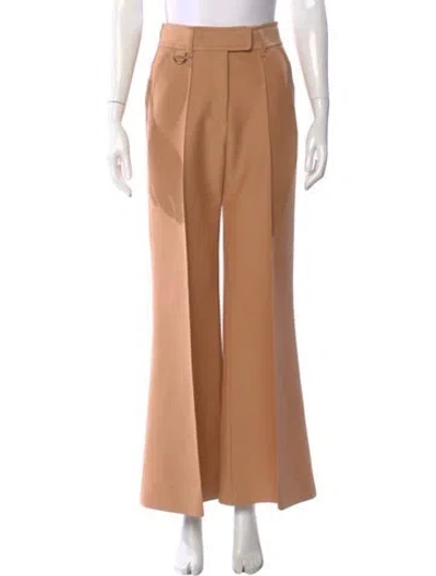 Pre-owned Zimmermann Wool Wide Leg Pants In Orange