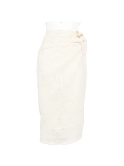 Zimmermann Woven Frayed-edge Pareo In Neutral