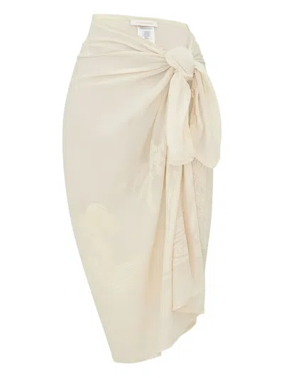 Zimmermann Woven Palm-tree Pareo In White
