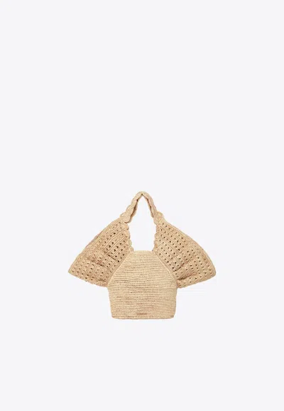 Zimmermann Woven-raffia Tote Bag In Neutral