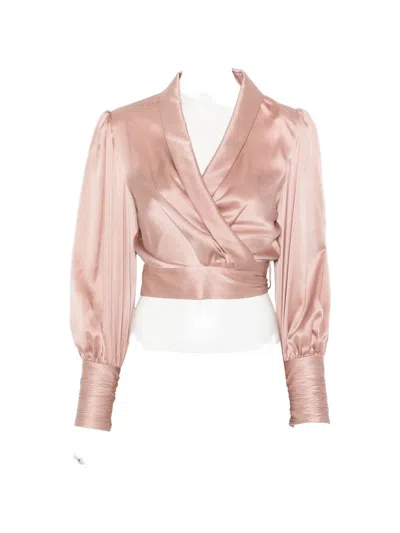 Zimmermann V-neck Long-sleeve Blouse In Animal Print