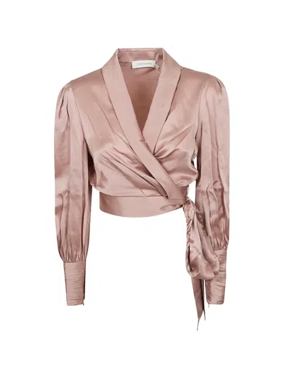 Zimmermann Wrap-design Blouse In Pink