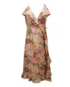 Zimmermann Wrap Dress In Floral Silk In Multi